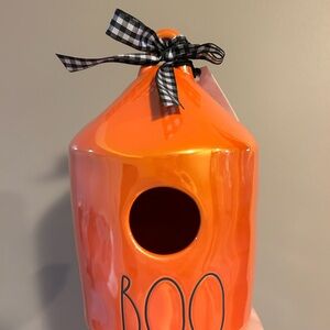 Rae Dunn iridescent Orange Ceramic Boo Birdhouse